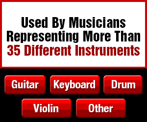 Animated gif. 300 x 250. All instruments. Message: Skyrocket your playing by 614%. Traffic sent to Free demo page.